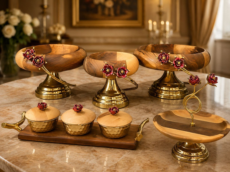 سرویس چوبی گل رز